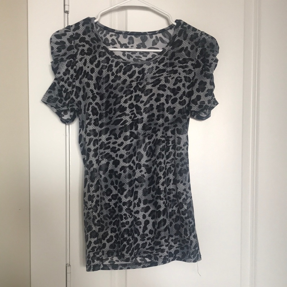Top black white leopard print - S / M